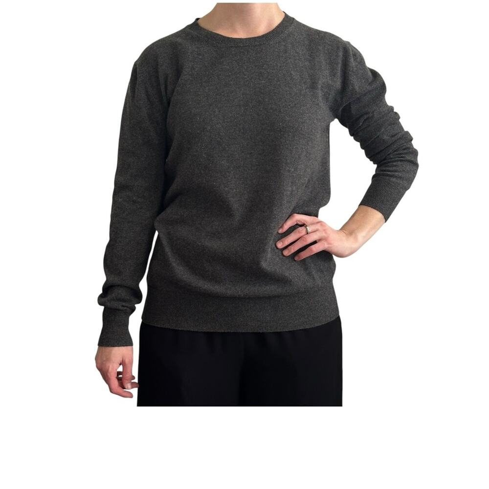 The Row Sibem Cashmere Wool Crewneck Sweater Anthracite Gray size XS Ribbed Trim